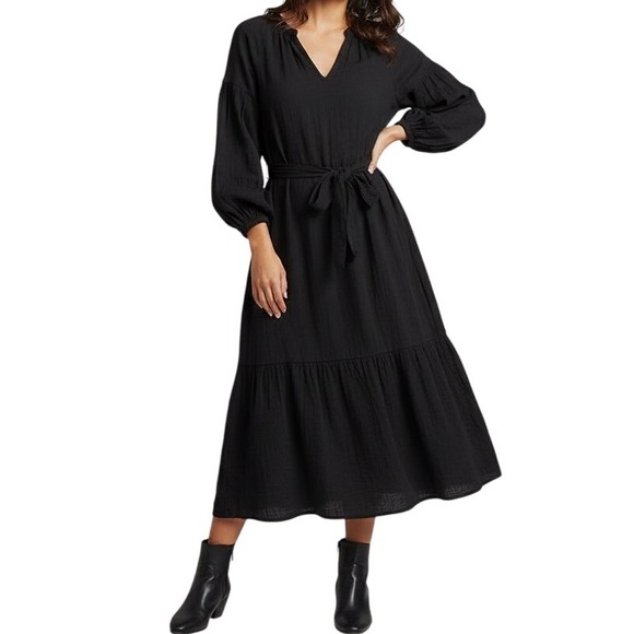 vittoria midi dress black Vittoria Midi Dress - Black/White | Midi Dress main image 0